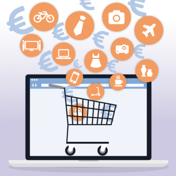 Grafik Einkaufswagen / Online-Shopping