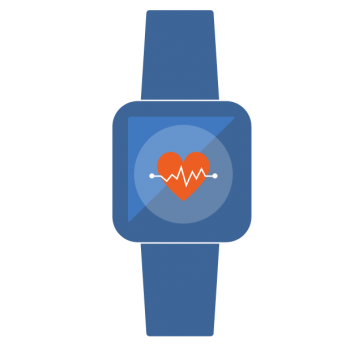 Grafik Smartwatch liest Herzfrequenz