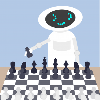 Roboter spielt Schach